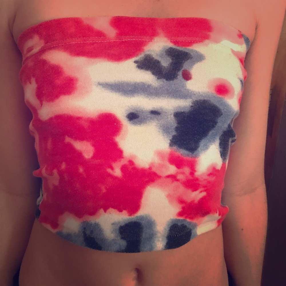 Vintage Tie Dye Americana Tube Top